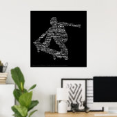 Skateboarder Word Collage Poster (Heimbüro)