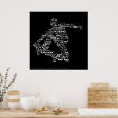 Skateboarder Word Collage Poster (Küche)