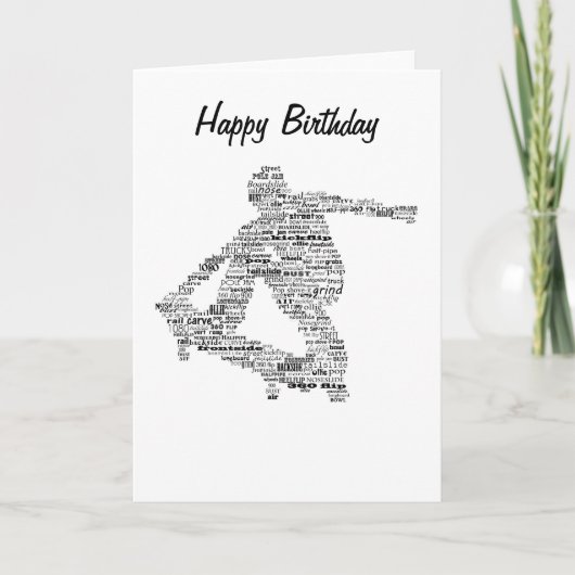 Skateboarder word klebgreeting card karte (Vorderseite)