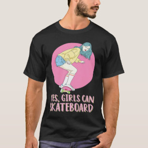 Skateboarderin Skaterin Mädchen 80er Pastell Ja Mä T-Shirt