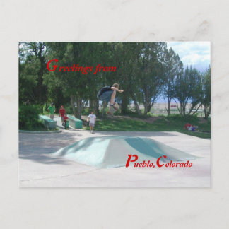 Skateboarders City Park Pueblo, Colorado Postcard Postkarte
