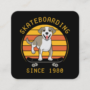 Skateboardfahren seit 1980 quadratische visitenkarte