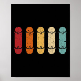 Skateboardfahren Skaten Skateboarder Skater Retro  Poster
