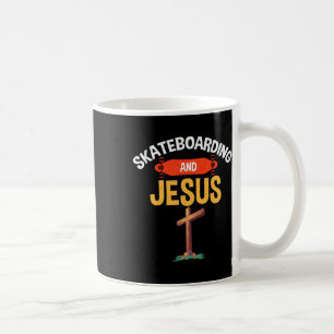 Skateboardfahren und Jesus Skaten Skateboarder Kaffeetasse