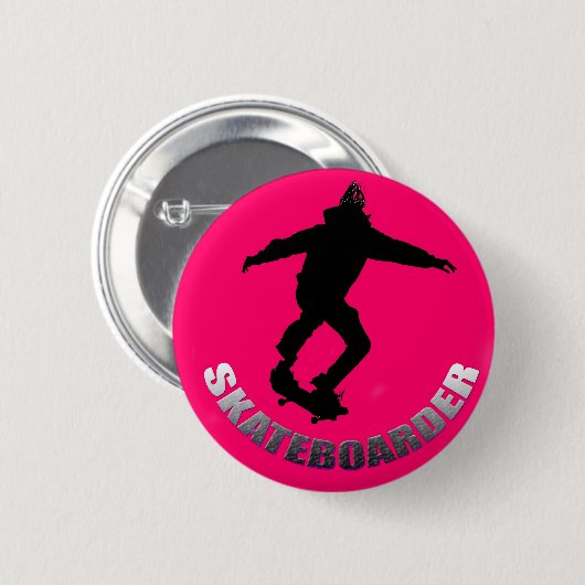 Skateboardfahrer Button (Vorne & Hinten)