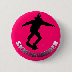 Skateboardfahrer Button
