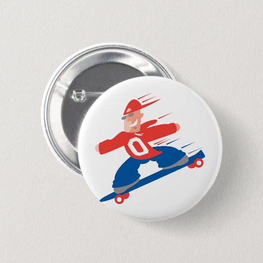 Skateboardfahrer Button (Vorne & Hinten)