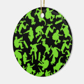 Skateboardfahrer-Collage Keramikornament (Links)
