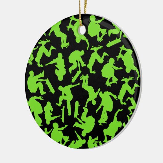 Skateboardfahrer-Collage Keramikornament (Links)