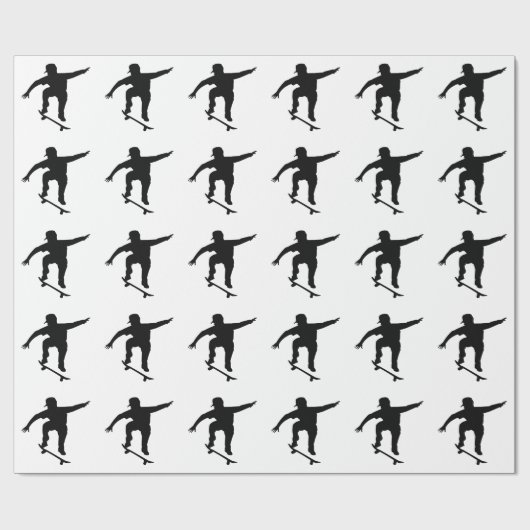 Skateboardfahrer Geschenkpapier (Flach)