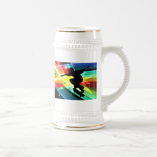 Skateboardfahrer in Criss Querblitz Bierglas (Rechts)