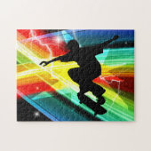 Skateboardfahrer in Criss Querblitz Puzzle (Horizontal)