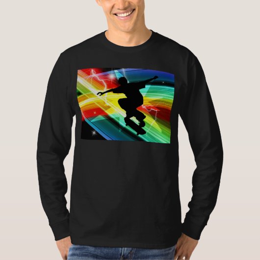 Skateboardfahrer in Criss Querblitz T-Shirt (Vorderseite)