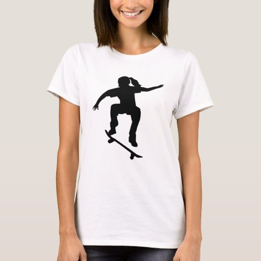 Skateboardfahrermädchen T-Shirt (Vorderseite)