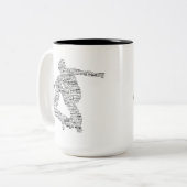 Skateboardfahrerwortcollage Zweifarbige Tasse (Vorderseite Links)