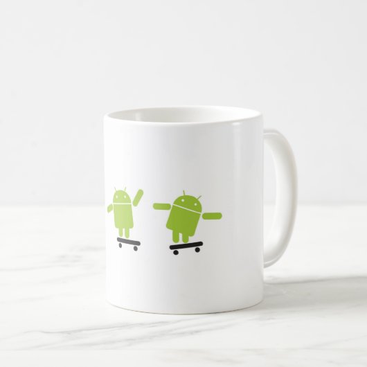 Skateboarding Android Kaffeetasse (VorderseiteRechts)