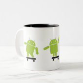 Skateboarding Android Zweifarbige Tasse (Vorderseite Links)