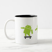 Skateboarding Android Zweifarbige Tasse (Links)