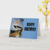 Skateboarding auf der Mauer Karte (Gelbe Blume)