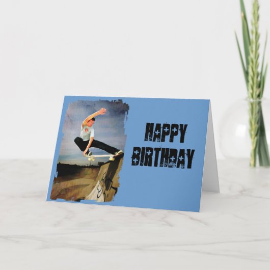 Skateboarding auf der Mauer Karte (Vorderseite)