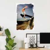 Skateboarding auf der Mauer Poster (Heimbüro)