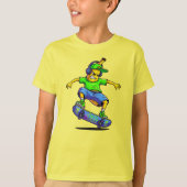 Skateboarding Banana Cartoon Character Design T-Shirt (Vorderseite)