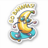 Skateboarding Banana Fun Aufkleber (Vorderseite)