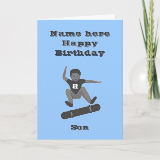 Skateboarding Boy, Son Birthday Karte hinzufügen N (Vorderseite)
