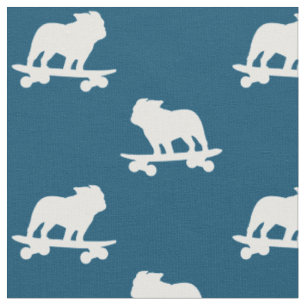 Skateboarding Bulldog-Muster Cooler Skater Stoff