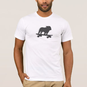 Skateboarding Bulldog Silhouette Cooler Skater H T-Shirt
