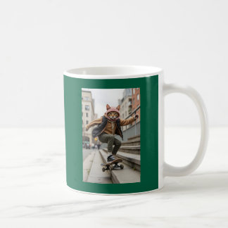 Skateboarding Cat Coole Haustiere Art Kaffeetasse