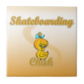 Skateboarding Chick Fliese (Vorderseite)