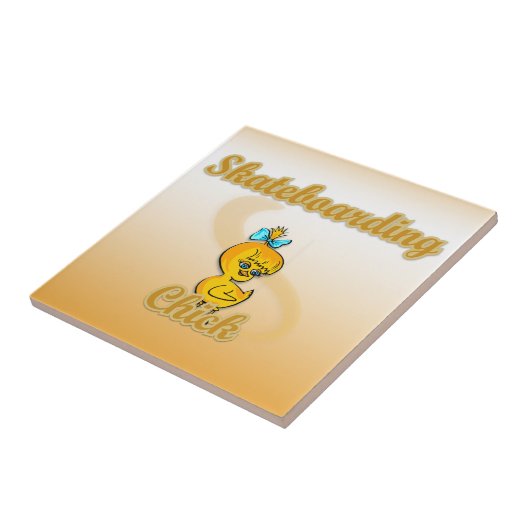 Skateboarding Chick Fliese (Seite)