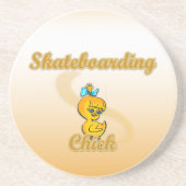 Skateboarding Chick Getränkeuntersetzer (Vorne)