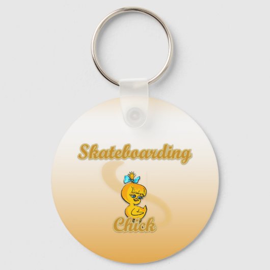 Skateboarding Chick Schlüsselanhänger (Vorderseite)