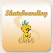 Skateboarding Chick Untersetzer (Vorderseite)