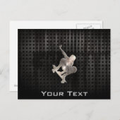 Skateboarding; Cool Black Postkarte (Vorne/Hinten)