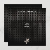 Skateboarding; Cooles Schwarz Einladung (Vorne/Hinten)