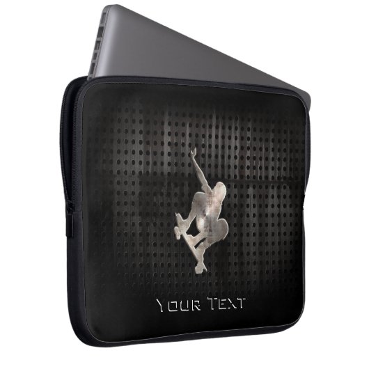 Skateboarding; Cooles Schwarzes Laptopschutzhülle (Vorne Rechts)
