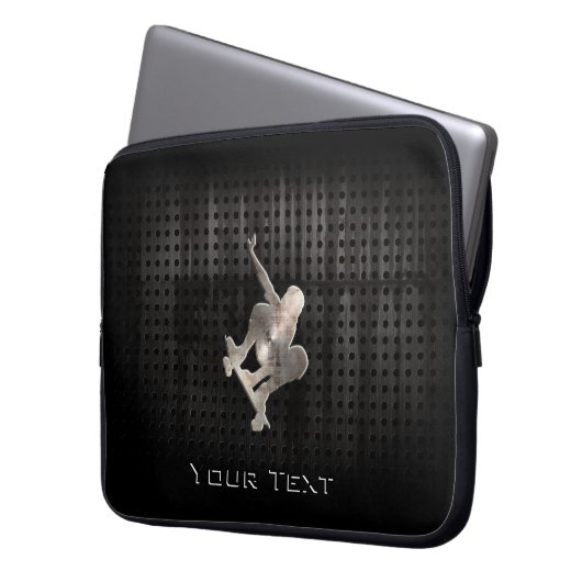 Skateboarding; Cooles Schwarzes Laptopschutzhülle (Vorderseite Links)