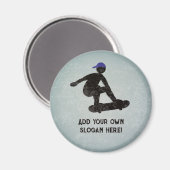 Skateboarding - custom text on metal for Skater Magnet (Vorderseite/Rückseite)