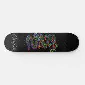 Skateboarding Deck ( Dragon ) Bright Color (Schwar Skateboard (Horizontal)