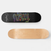 Skateboarding Deck ( Dragon ) Bright Color (Schwar Skateboard (Horizontal)