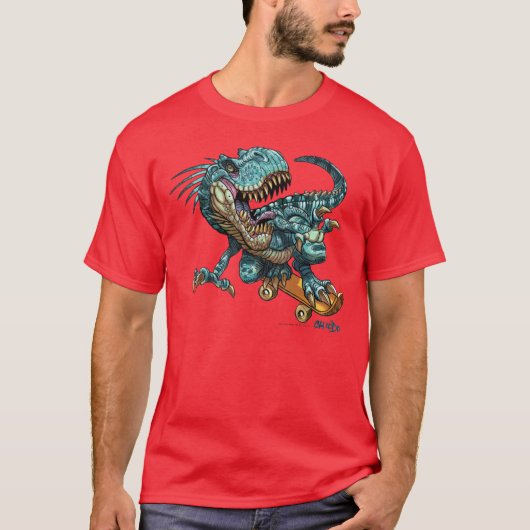 Skateboarding Dino T-Shirt (Vorderseite)