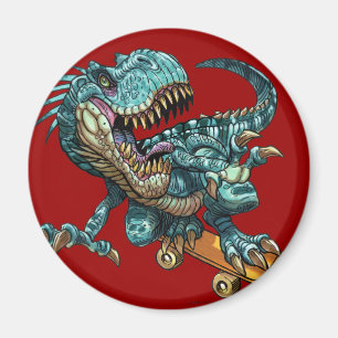 Skateboarding Dinosaurier-Magnet Magnet