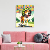 Skateboarding Dog Summer Funny Retro Beach Leinwanddruck (Insitu (Wohnzimmer))