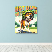 Skateboarding Dog Summer Funny Retro Beach Leinwanddruck (Insitu (Holzboden))