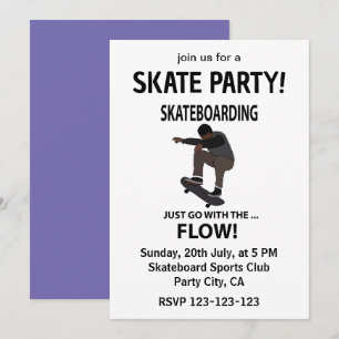 Skateboarding Einfach Mit Dem Fluss Skateboarder Einladung