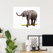 Skateboarding Elefant Poster (Heimbüro)