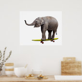 Skateboarding Elefant Poster (Küche)